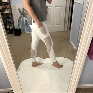 Aerie chill play move white mesh leggings